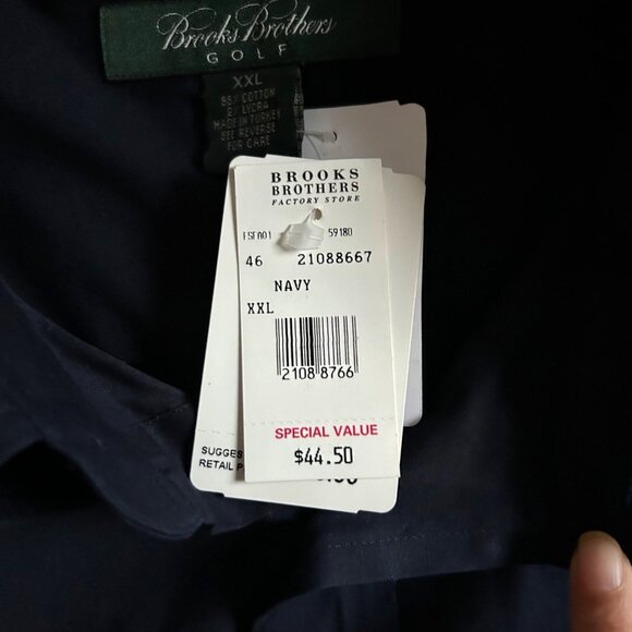 Brooks Brothers Golf Mens XXL Button-Up Shirt Business Casual Navy - Picture 4 of 10